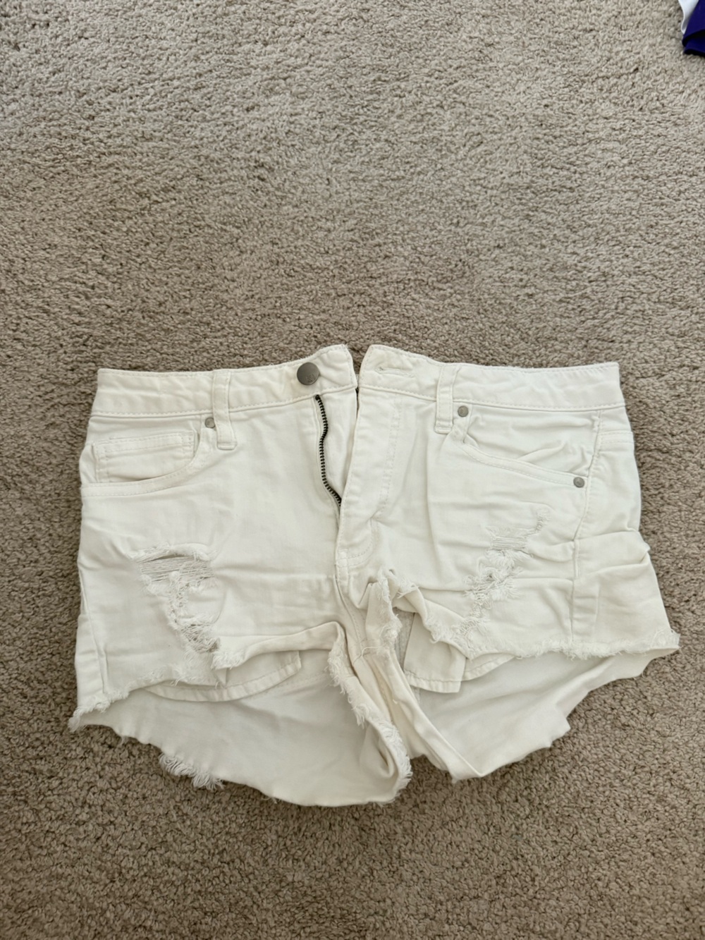 RSQ White Distressed Women's Denim Shorts
